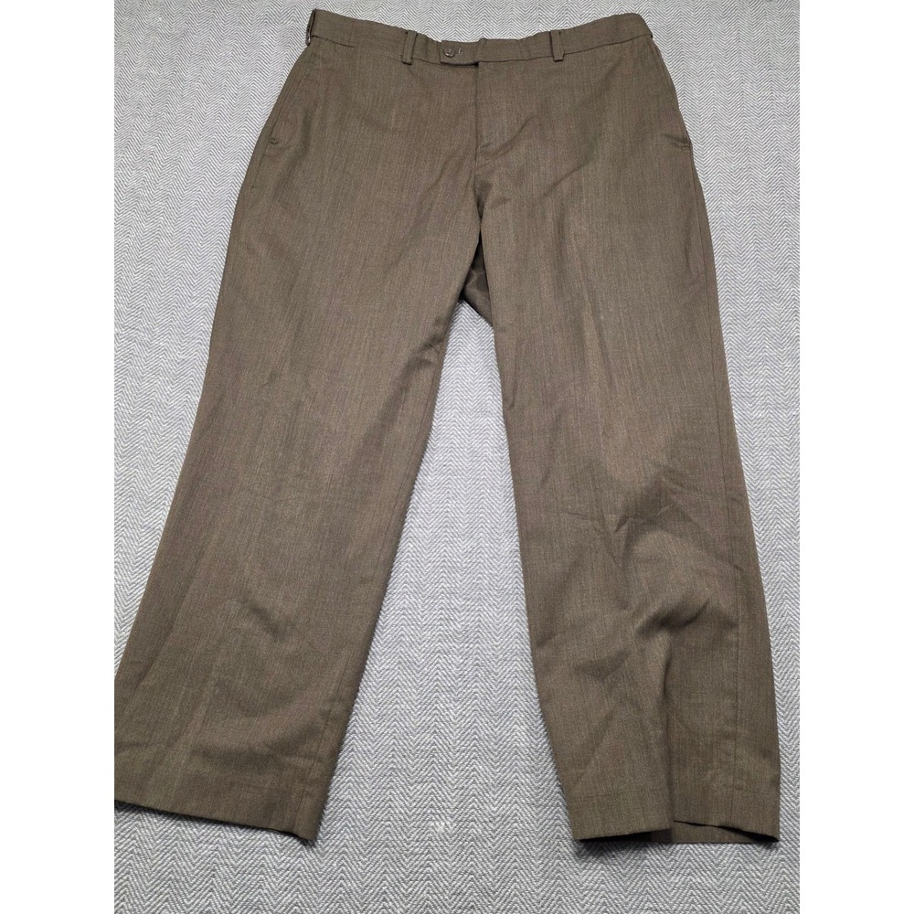 Louis Raphael Rosso Mens Brown‎ Wool Blend Hidden Extension Dress Pants 38x29